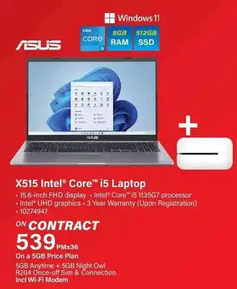 Incredible Connection ASUS X515 Intel Core i5 Laptop offer