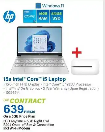 Incredible Connection hp 15s Intel Core i5 Laptop offer