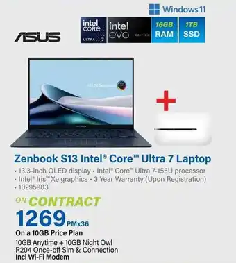 Incredible Connection ASUS Zenbook S13 Intel Core Ultra 7 Laptop offer