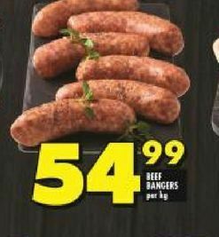 Shoprite Beef bangers offer
