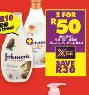 Shoprite Johnson's vita-rich lotion 2 offer