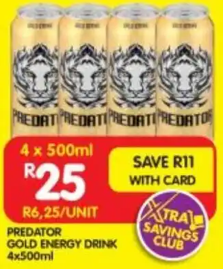 Shoprite PREDATOR GOLD ENERGY DRINK 4x500ml offer