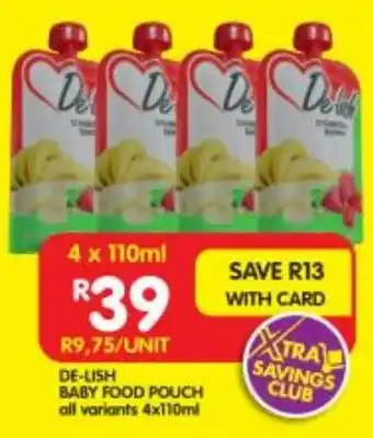 Shoprite DE-LISH BABY FOOD POUCH offer