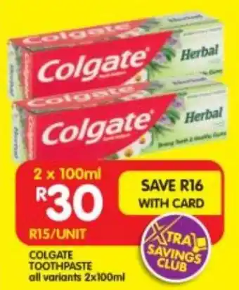 Shoprite COLGATE TOOTHPASTE offer