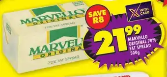 Shoprite MARVELLO ORIGINAL 70% FAT SPREAD 500g offer