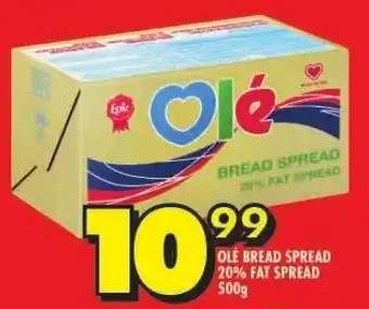 Shoprite OLE BREAD SPREAD 20% FAT SPREAD 500g offer