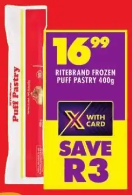 Shoprite RITEBRAND FROZEN PUFF PASTRY 400g offer