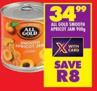 Shoprite ALL GOLD SMOOTH APRICOT JAM 900g offer