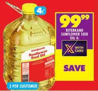 Shoprite RITEBRAND SUNFLOWER SEED OIL 4L offer