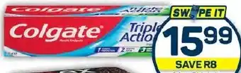 Pick n Pay Colgate Triple Action 100ml or Active Salt 75ml Toothpaste, Each offer