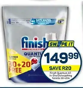 Pick n Pay Finish Quantum All- in One Dishwashing Tablets 30+20s offer