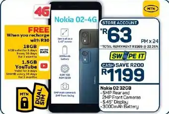 Pick n Pay Nokia 02 32GB offer