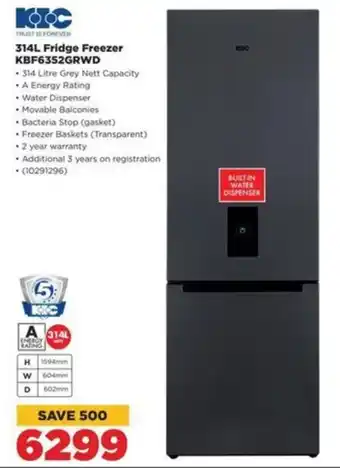 HiFi Corp 314L Fridge Freezer KBF6352GRWD offer