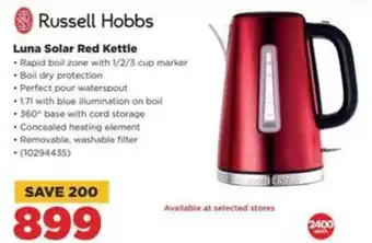 HiFi Corp Russell Hobbs Luna Solar Red Kettle offer