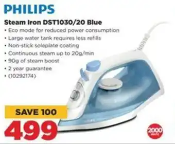 HiFi Corp PHILIPS Steam Iron DST1030/20 Blue offer