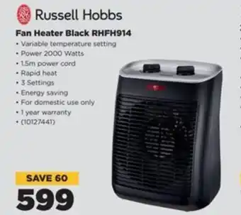 HiFi Corp Russell Hobbs Fan Heater Black RHFH914 offer