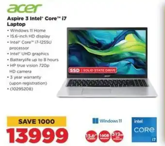 HiFi Corp acer Aspire 3 Intel Core i7 Laptop offer