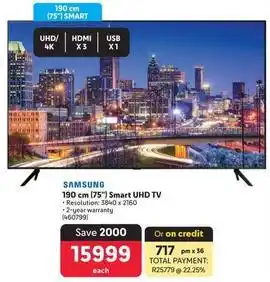 Makro Samsung - 190 cm (75) smart uhd tv offer