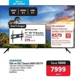 Makro Samsung - 139 cm (55) smart uhd led tv offer