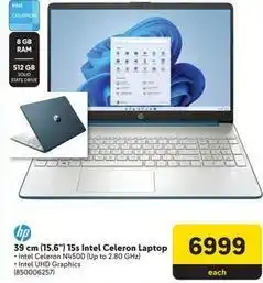 Makro Hp - 39 cm (15.6) 15s intel celeron laptop offer