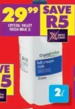 Shoprite CRYSTAL VALLEY FRESH MILK 2L offer