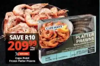 Checkers Cape Point Frozen Platter Prawns offer