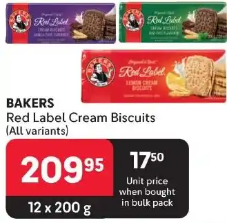 Makro BAKERS Red Label Cream Biscuits (All variants) offer