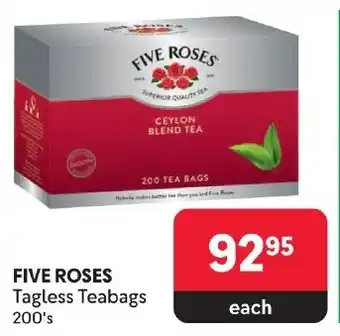 Makro FIVE ROSES Tagless Teabags 200's offer