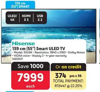 Makro Hisense 139 cm (55") Smart ULED TV offer