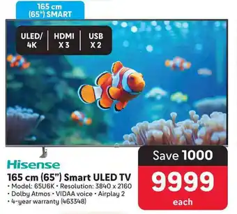 Makro Hisense 165 cm (65") Smart ULED TV offer