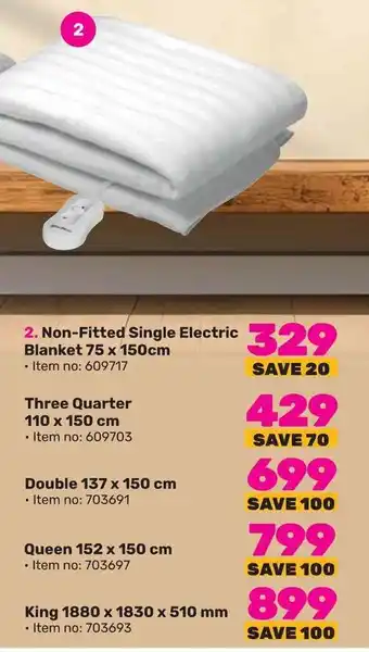 Game Non-Fitted Single Electric Blanket 75 x 150cm offer