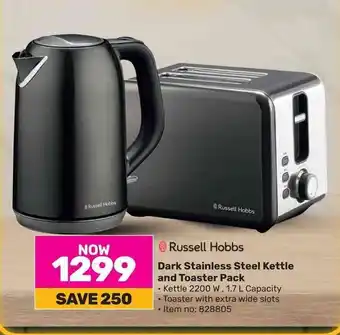 Game Russell Hobbs Dark Stainless Steel Kettle and Toaster Pack offer