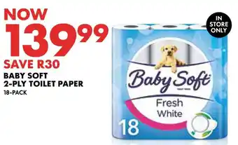 Woolworths BABY SOFT 2-PLY TOILET PAPER 18-PACK offer