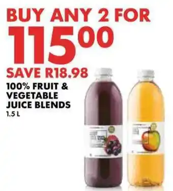 Woolworths 100% FRUIT & VEGETABLE JUICE BLENDS 1.5 L offer