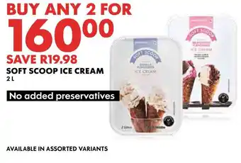 Woolworths SOFT SCOOP ICE CREAM 2 L offer