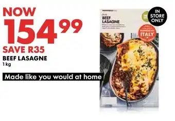 Woolworths BEEF LASAGNE 1 kg offer