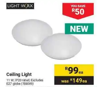 Builders Warehouse LIGHT WORX Ceiling Light offer