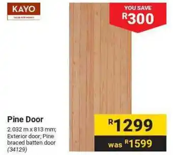 Builders Warehouse KAYO Pine Door offer