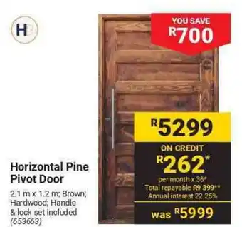 Builders Warehouse Horizontal Pine Pivot Door offer