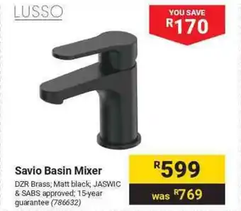 Builders Warehouse LUSSO Savio Basin Mixer offer