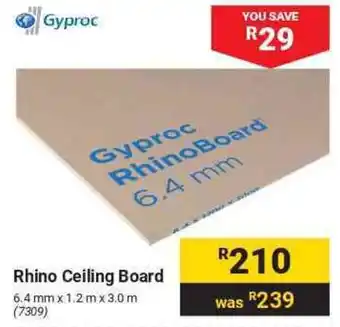 Gyproc rhino ceiling board-6.4m x 1.2m x 3m each offer at Builders ...