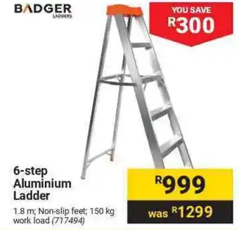 Builders Warehouse BADGER 6-step Aluminium Ladder offer