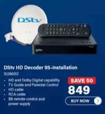 Incredible Connection DStv HD Decoder 9S-Installation offer