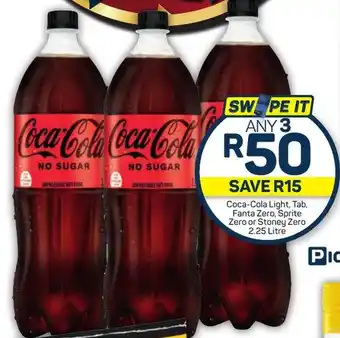 Pick n Pay Hypermarket Coca-Cola Light, Tab, Fanta Zero, Sprite Zero or Stoney Zero 2.25 Litre offer