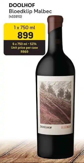 Makro’s liquor DOOLHOF Bloedklip Malbec offer