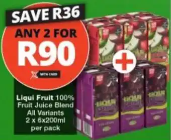 Checkers Liqui Fruit 100% Fruit Juice Blend offer