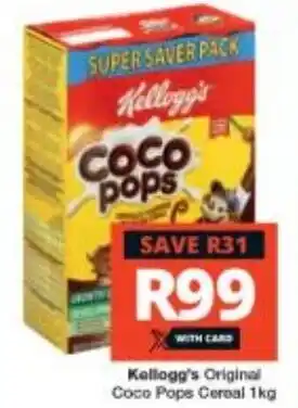 Checkers Kellogg's Original Coco Pops Cereal 1kg offer