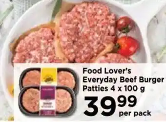 Food Lover's Market Food Lover's Everyday Beef Burger Patties 4 x 100 g offer