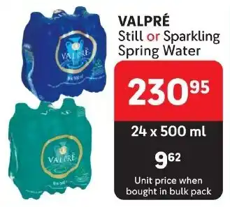 VALPRÉ Still or Sparkling Spring Water