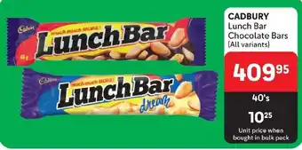 Makro CADBURY Lunch Bar Chocolate Bars (All variants) offer